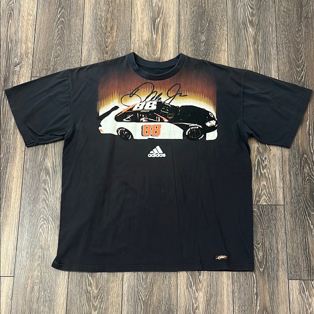 Adidas Dale Jr NASCAR Racing Black Graphic Men's 2XL Shirt